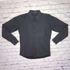 Navy Blue Star Print Button Up Shirt